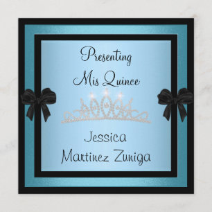 Convite Formal de Quinceanera Blue Jewel Tiara 1