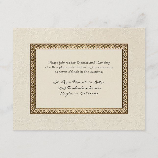 Convite Formal de Recepção com Estampa Floral em D (Frente)