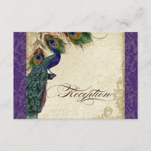 Convite Formal de Recepção com Pavão e Pena Roxo