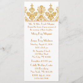 Convite Formal Dourado de Casamento Motif