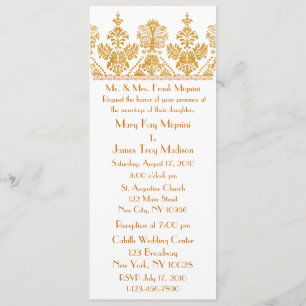 Convite Formal Dourado de Casamento Motif