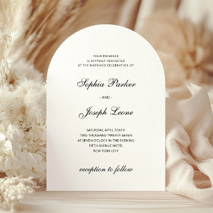 Convite Formal e Clássico Casamento Preto e Branco