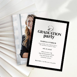 Convite Formal Elegant Graduation Party | Photo Back