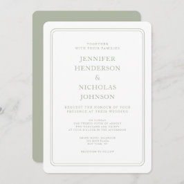 Convite Formal Elegante Sage Green Wedding