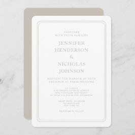 Convite Formal Elegante Taupe Casamento