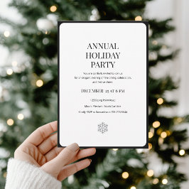 Convite Formal Minimalist Annual Holiday Party 