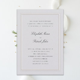Convite Formal Modern Classic Elevated Frame Ivory Wedding