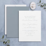 Convite Formal Moderno Caligrafia Dusty Casamento Azul<br><div class="desc">Seu dia de casamento é um dos dias mais importantes de sua vida, então você quer seu convite para refletir o significado da ocasião. Este Convite Formal Moderno à Caligrafia Dusty Blue Wedding faz exatamente isso, com seu esquema clássico de preto e branco e tipografia elegante. O layout tradicional é...</div>