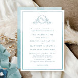 Convite Formal Monogram Sage Sea Glass Watercolor Wedding<br><div class="desc">Delight friends and family with this elegant wedding invitation showcasing exquisite fine hand drawn leafy botanical monogram with bride and groom's initials. Front invitation trimmed with thin sage and sea glass hues watercolor frame, while invitation's back featuring beautiful watercolor wash in sage and sea glass hues. Clean and simple design...</div>