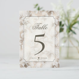 Convite Formal Paisley Table Numbers Champagne ID767