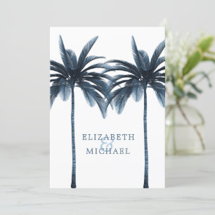 Convite Formal para Casamento de Palma Azul Modern