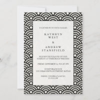 Convite Formal Preto + Casamento Branco Padrão