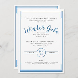 Convite Formal Simples de Inverno em Azul