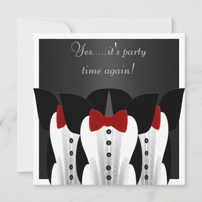 Convite Formal Tuxedo Black Tie Suit 3 (Frente)