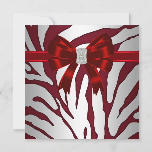 Convite Formal Vermelho Zebra (Frente)