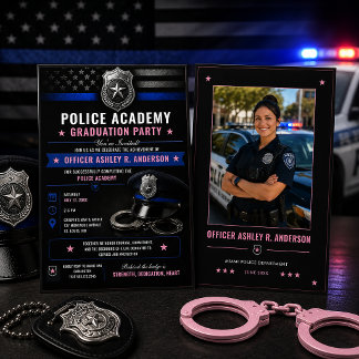 Convite Formanda da Academia de Polícia Feminina Thin Blue