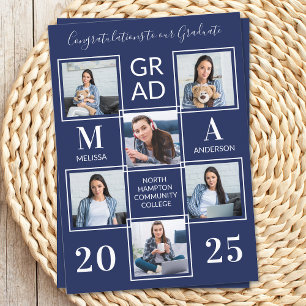 Convite Formando 6 Graduação Azul do Marinho Personaliza