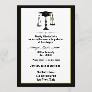Convite Formando Annoucement da escola de direito