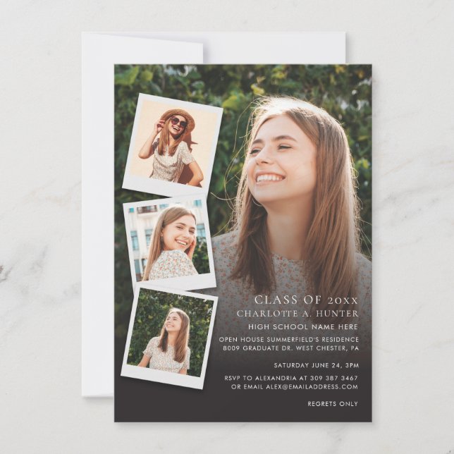 Convite Formando de Casa Aberta para Colagem de Fotos 2024 (Frente)