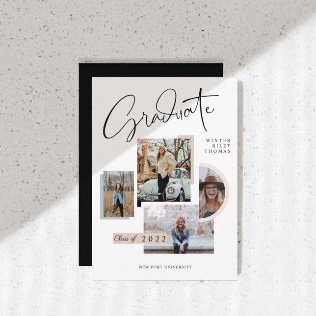 Convite Formando de Colagem de Fotografias com Graduação M (Criador carregado)