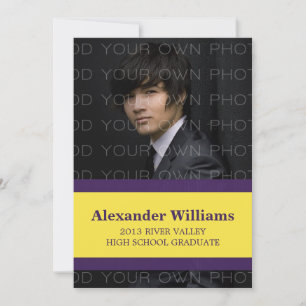 Convite Formando de distribuição de cores na escola roxa/a