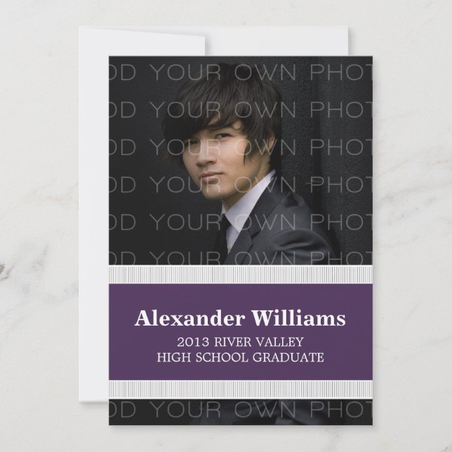 Convite Formando de distribuição de cores na escola roxa/b (Frente)