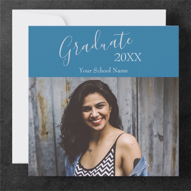 Convite Formando de Fotografias Personalizado Abrir Casa (Graduation Announcement Invitation. Add your own photo and text.)