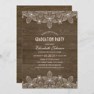 Convite Formando de madeira da pérola do laço da festa de