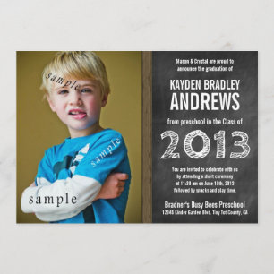 Convite Formando de pré-escola de quadro de comparação, ve