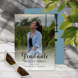 Convite Formando de Script Clássico - Dois Azul de Graduaç