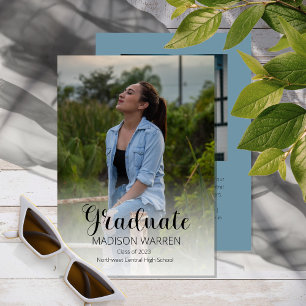 Convite Formando de Script Clássico - Dois Azul de Graduaç