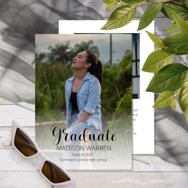 Convite Formando de Script Clássico Dois Branco de Graduaç (Criador carregado)