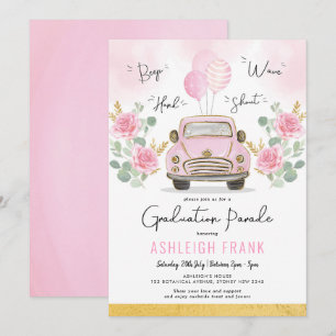 Convite Formando de Segundo grau de Graduação de Rosas Ros