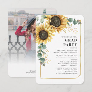 Convite Formando de Sunflower Eucalyptus 2022 Festa de for