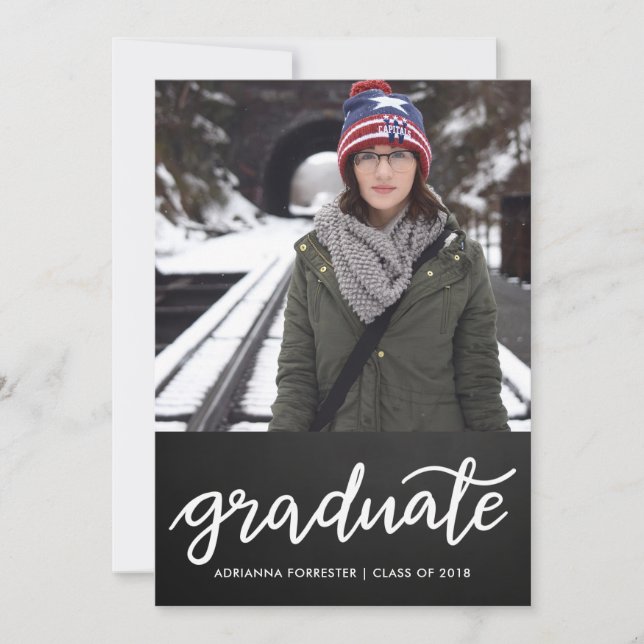 Convite Formando de teclado manuscrito | Foto (Frente)