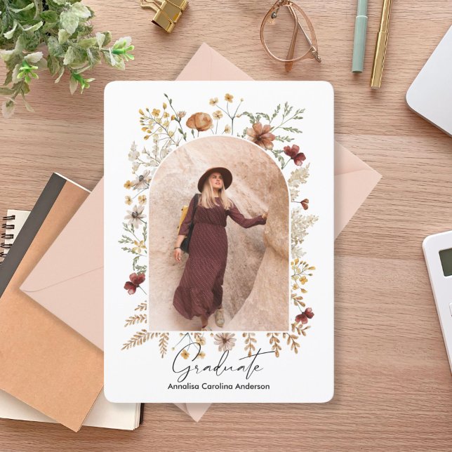 Convite Formando do Arco Floral Boho enquadrado (Criador carregado)