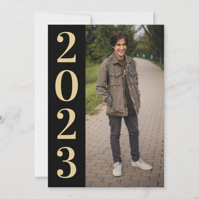 Convite Formando Dourado Preto Grande Número 2022 Casa Abe (Frente)