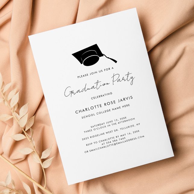 Convite Formando Elegante de Graduação 2026 (Graduation Party Minimalist Script Invitation)
