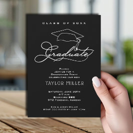 Convite Formando Elegante Formatação Negra