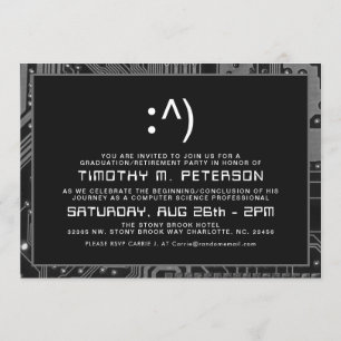 Convite Formando Engraçado Mínimo de Ciência da Computa