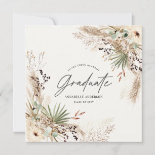 Convite Formando favorito pampas eucalyptus elegant script