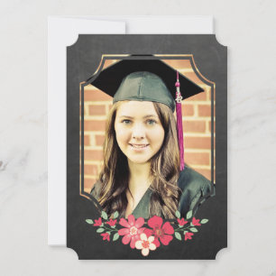 Convite Formando Floral Chalkboard Classe de Foto 2016