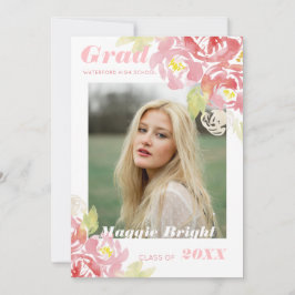 Convite Formando Floral Moderno com Aquarela