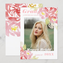 Convite Formando Floral Moderno com Aquarela