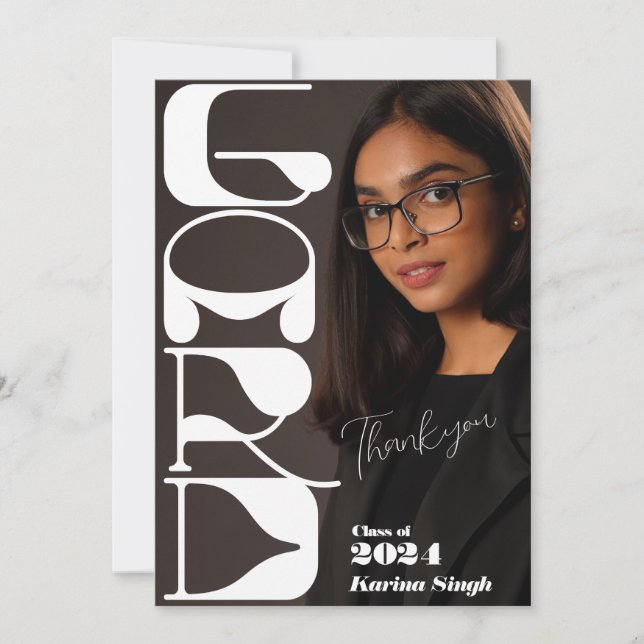 Convite FORMANDO! Foto de Graduação de Script Moderno Obri (Frente)