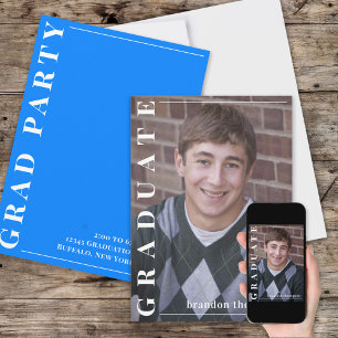 Convite Formando Foto Simples e Moderna - Azure Azure Azur