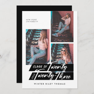 Convite Formando Fotográfico do Script Moderno 3 Vinte e D