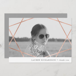 Convite Formando Geo | Faux Copper com Foto Obrigado