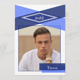 Convite Formando Geométrico Azul Moderno Abrir Casa