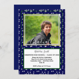 CONVITE FORMANDO MASCULINO MODERNO ESTARIA AZUL | FESTA DE